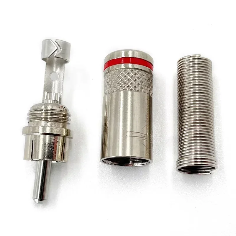 4 قطعة/2 أحمر + 2 أسود النيكل مطلي RCA محول الصوت الصوت والفيديو المتكلم AV كابل RCA ذكر التوصيل مع محطة لحام الربيع