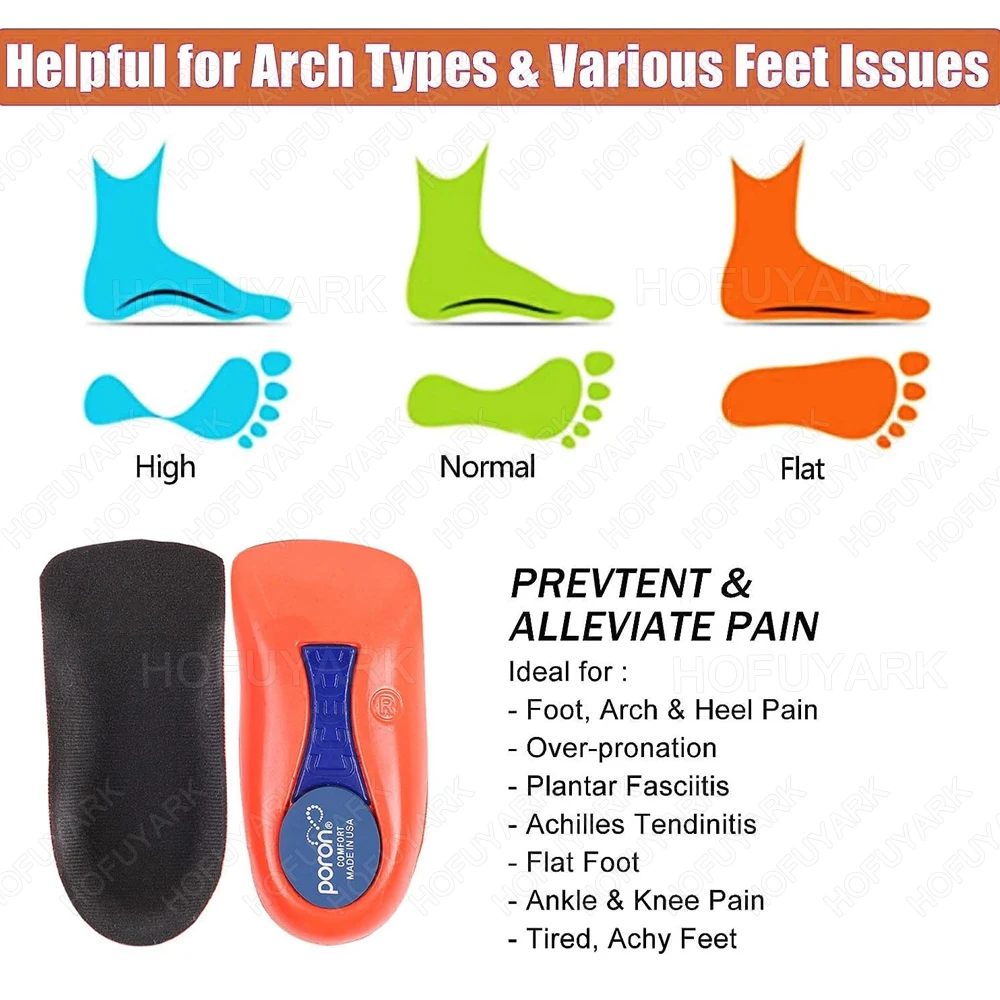 Sport Orthopedic Insoles for Shoes Man Woman Flat Foot Arch Support Orthotic Insoles for Plantar Fascitis Pain Relief Shoe Pads