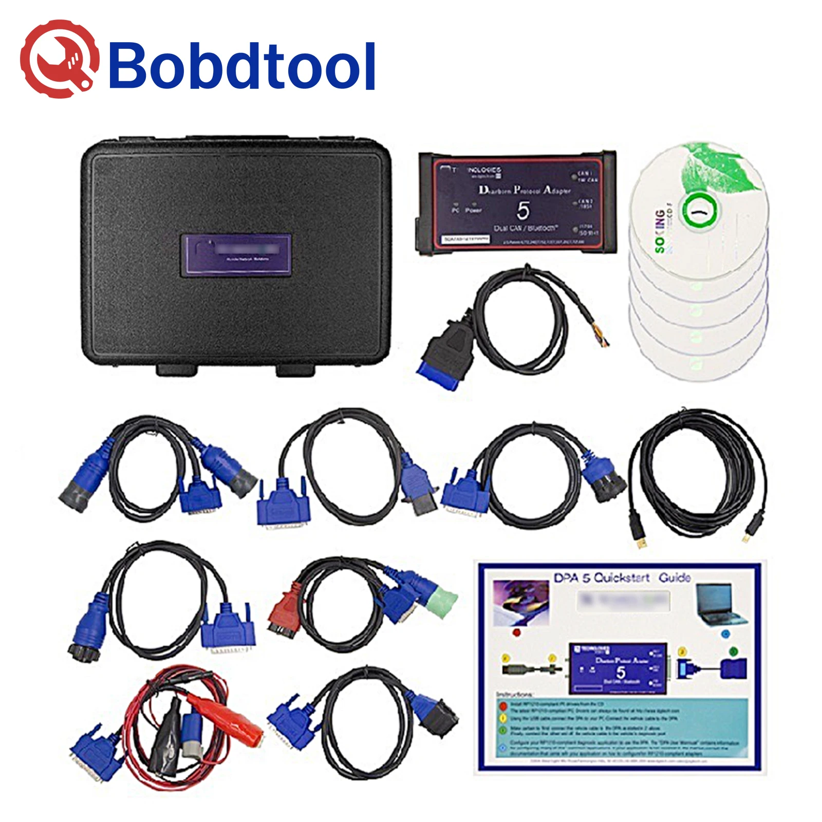 USB/Bluetooth DPA5 Heavy Duty DPA 5 Dearborn Protocol Adapter Multi-Language Truck Diagnostic Scanner New Released Full Set