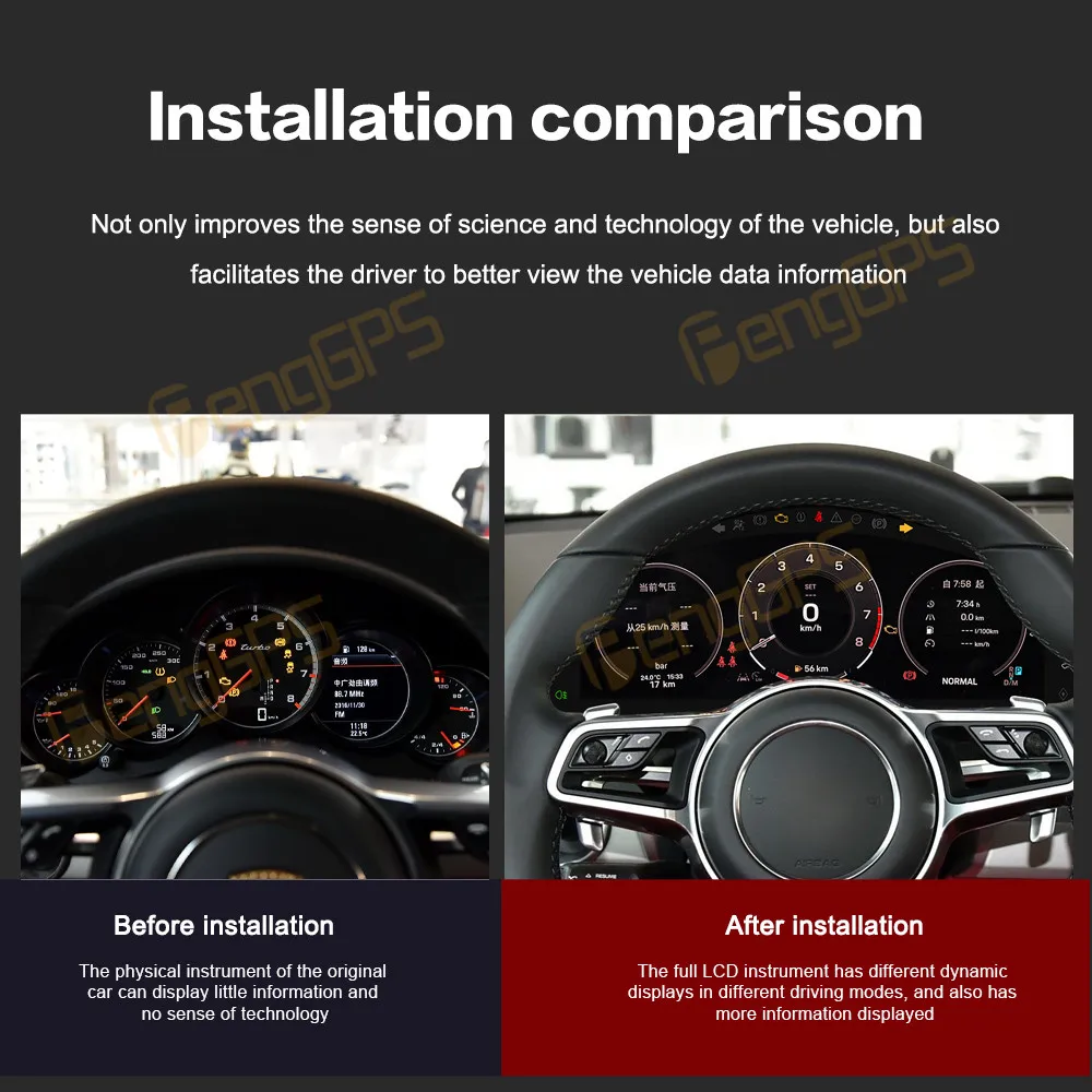 

12.3inch Cluster Dashboard For Porsche Cayenne 2011-2017 Cayenne 92A Speedometer LCD Virtual instrument Panel Digital Instrument