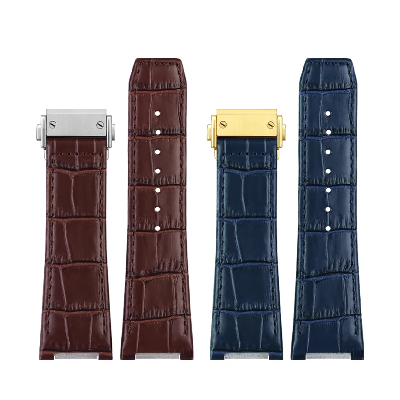 For Ferragamo F-80 F80 Sport Series Genuine Leather Watchband Cowhide Strap Specific Watch Chain Notch 26mm Blue Brown Black