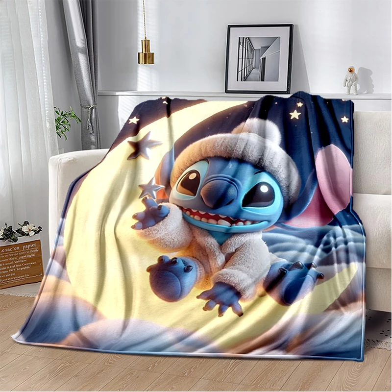 Leuke Lilo Stitch 2 Cartoon 2025 Nieuwe Stijl Cadeau Zachte Pluche Deken, Flanel Gooi Deken voor Woonkamer Slaapkamer Bank Kids Cover