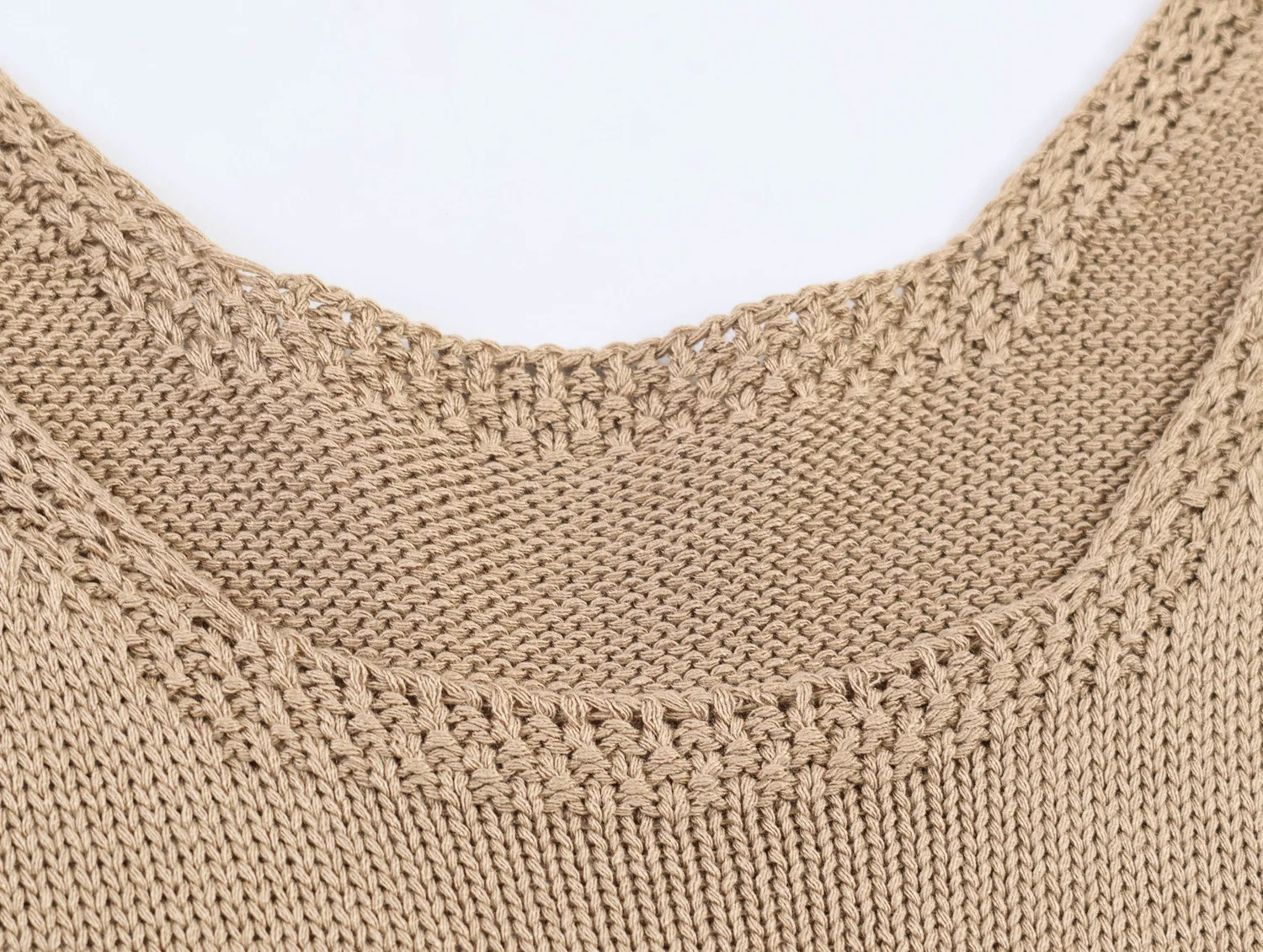 Bohemia Quasten-Strandtop für Damen – Ärmelloses Vintage-Stricktop mit O-Ausschnitt für den Sommer – Detail 6