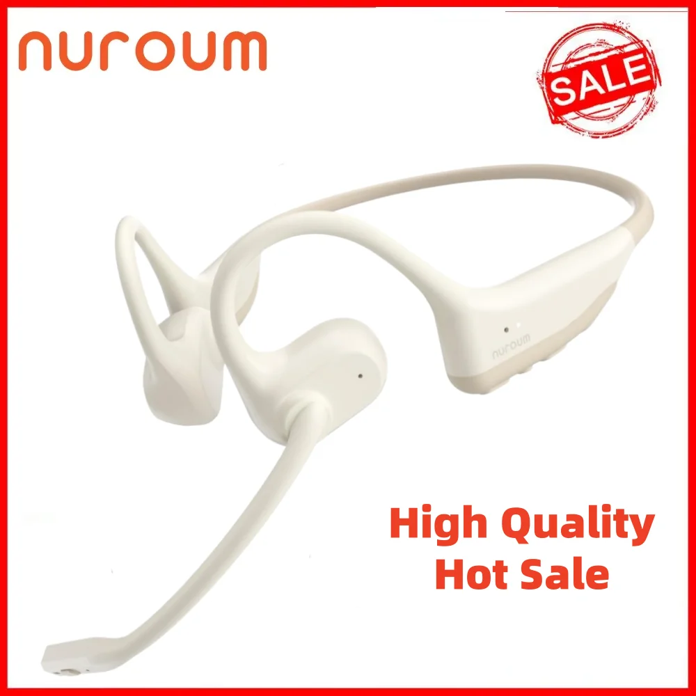 Nuroum Open-Ear Kabellose Kopfhörer Bluetooth 5.3 Headset mit Geräuschunterdrückungsmikrofon für Arbeit, Büro, Callcenter, Komfortable Ohrbügel-Kopfhörer Freisprecheinrichtung für PC, Laptop,