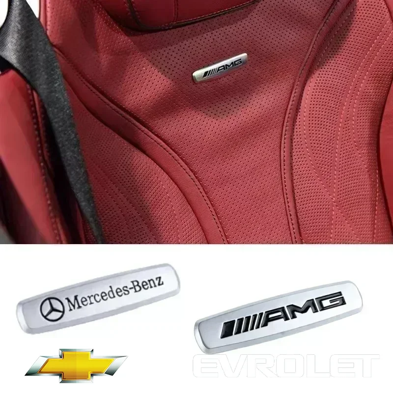 

2pcs for AMG Car seat Emblem Backrest Headrest Clips Console Decoration Badge Interior decoration Sticker Accessories