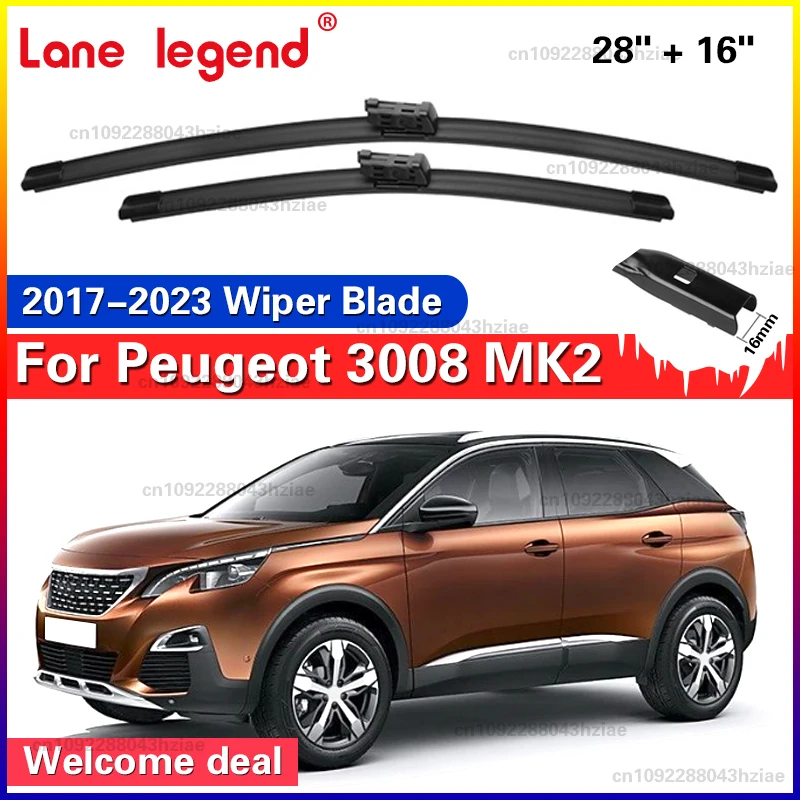 

Wiper 28"+16" Front Wiper Blade For Peugeot 3008 Mk2 2017 - 2023 Windshield Windscreen Front Window Brush 2019 2020 2021 2022