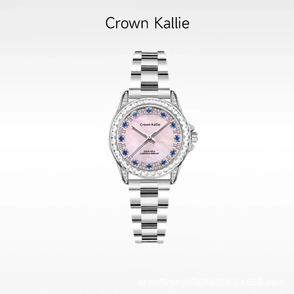 

Crown Kallie [Ice Heart Goddess] Cloud Shell Series Sapphire Cloud Pink Beimu Women's Watch ck8153