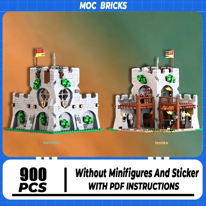 

Moc строительные кирпичи, модель замка мясника, технология, модульная средневековая модель замка, блоки, рождественские игрушки, наборы «сделай сам», сборка, подарок