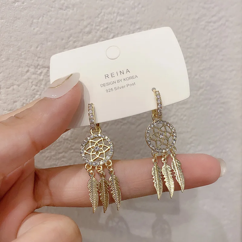 

2022New Fashion Earrings Super Fairy Dream Catcher Element Earrings Female Long Style Temperament Personality Design Ear Jewelry
