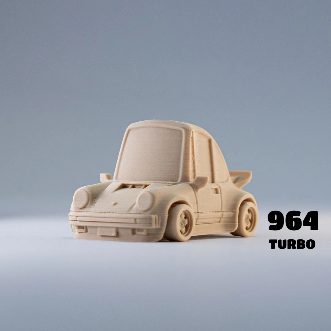 

Adorable Cartoon-Style Turbo Car Model Kit, 1/64 Scale Unpainted Figure for Customization, Unique Desk Decor for Adults