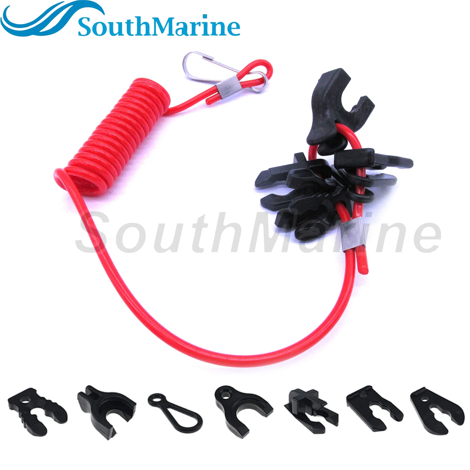 

Универсальный страховочный ремешок, шнур выключателя остановки для Yamaha Mercury Johnson Evinrude OMC Honda Suzuki Tohatsu, 7 ключей, длина 60 дюймов