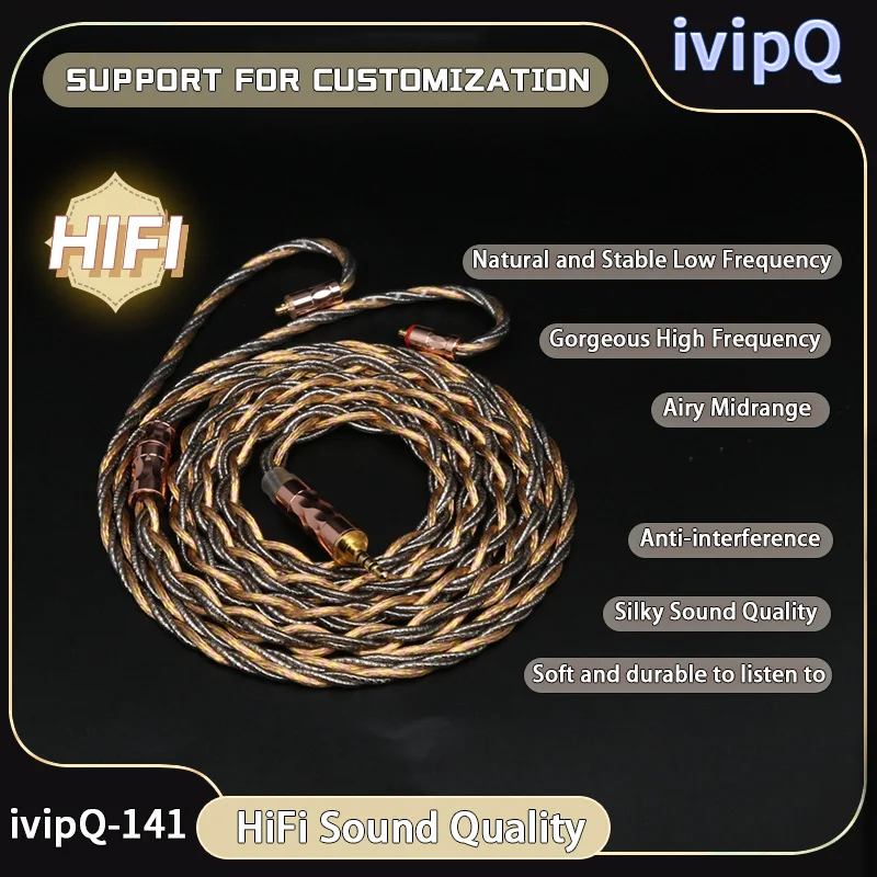 ivipQ 6 Core Golden Ratio Special Weaving Technology Earphone Cable MMCX 2Pin for N5005 MK4 Legacy2 Blessing3 Variations MK4 F1