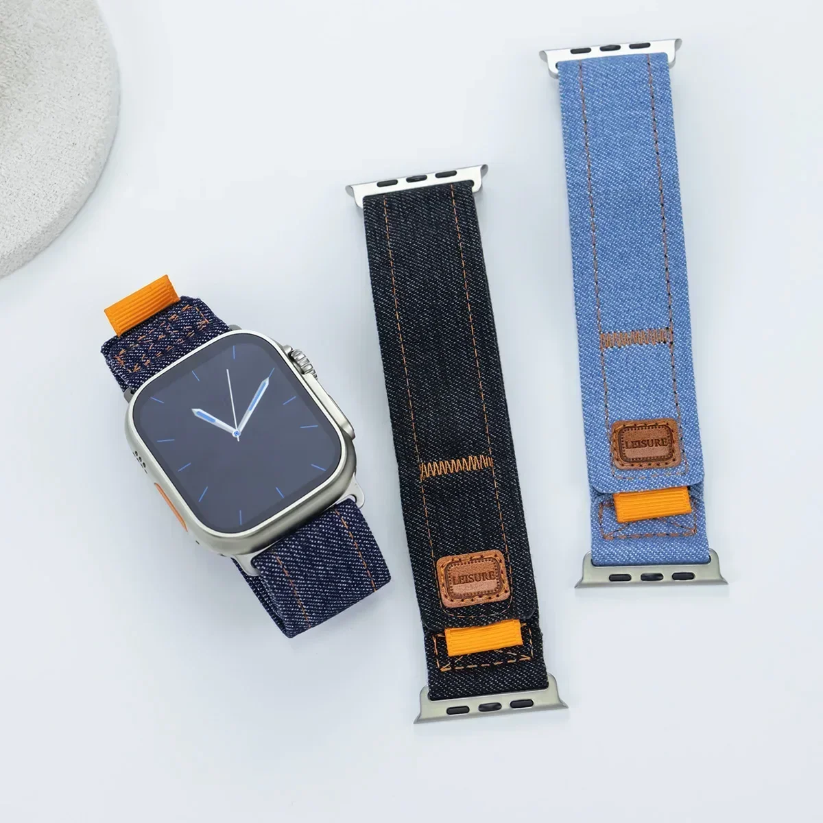 

Cowgirl Loop Strap For Apple Watch Ultra 2 Band 49mm 45mm 44mm 40 41 42mm Denim Fabric Bracelet for IWatch Series 9 8 7 6 SE 5 4