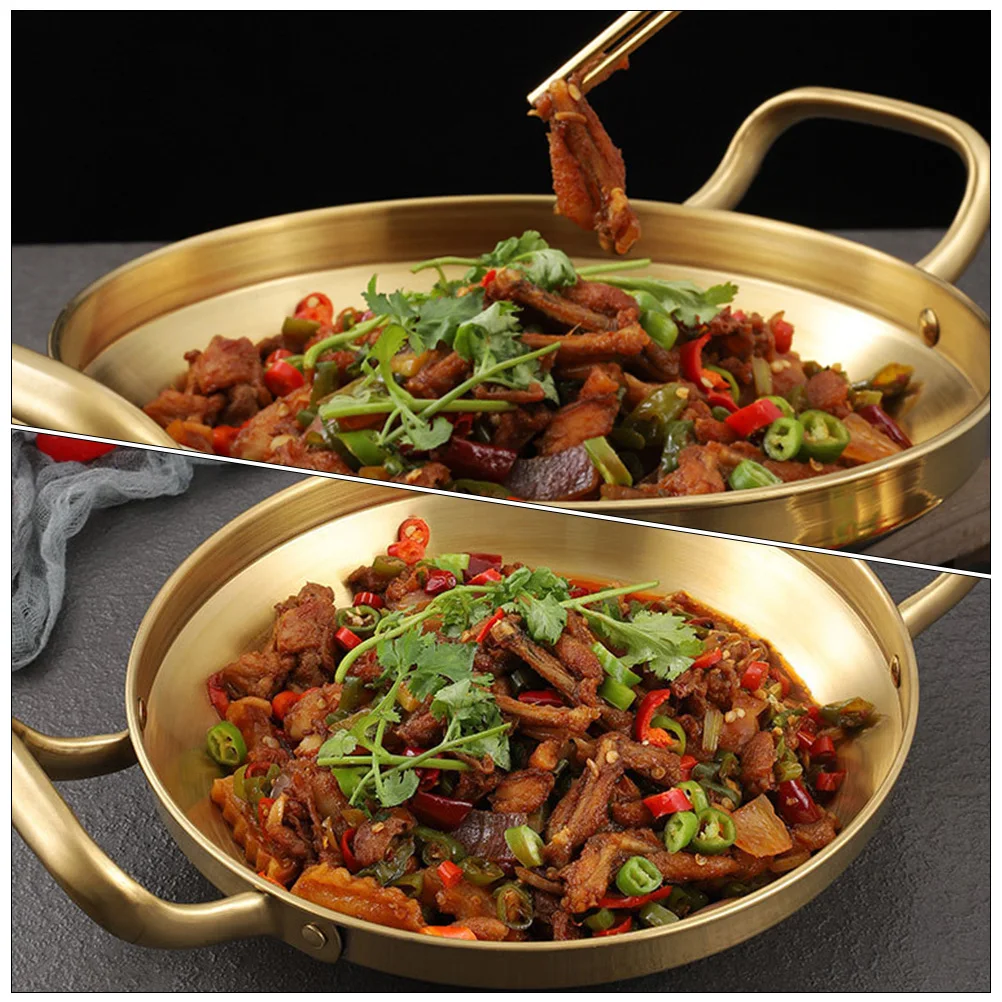 Olla gruesa de acero inoxidable para arroz, Paella, barbacoa coreana, familia, utensilios de cocina secos en caliente, Camping, senderismo, Picnic, playa, Patio, cena, estofado de sopa