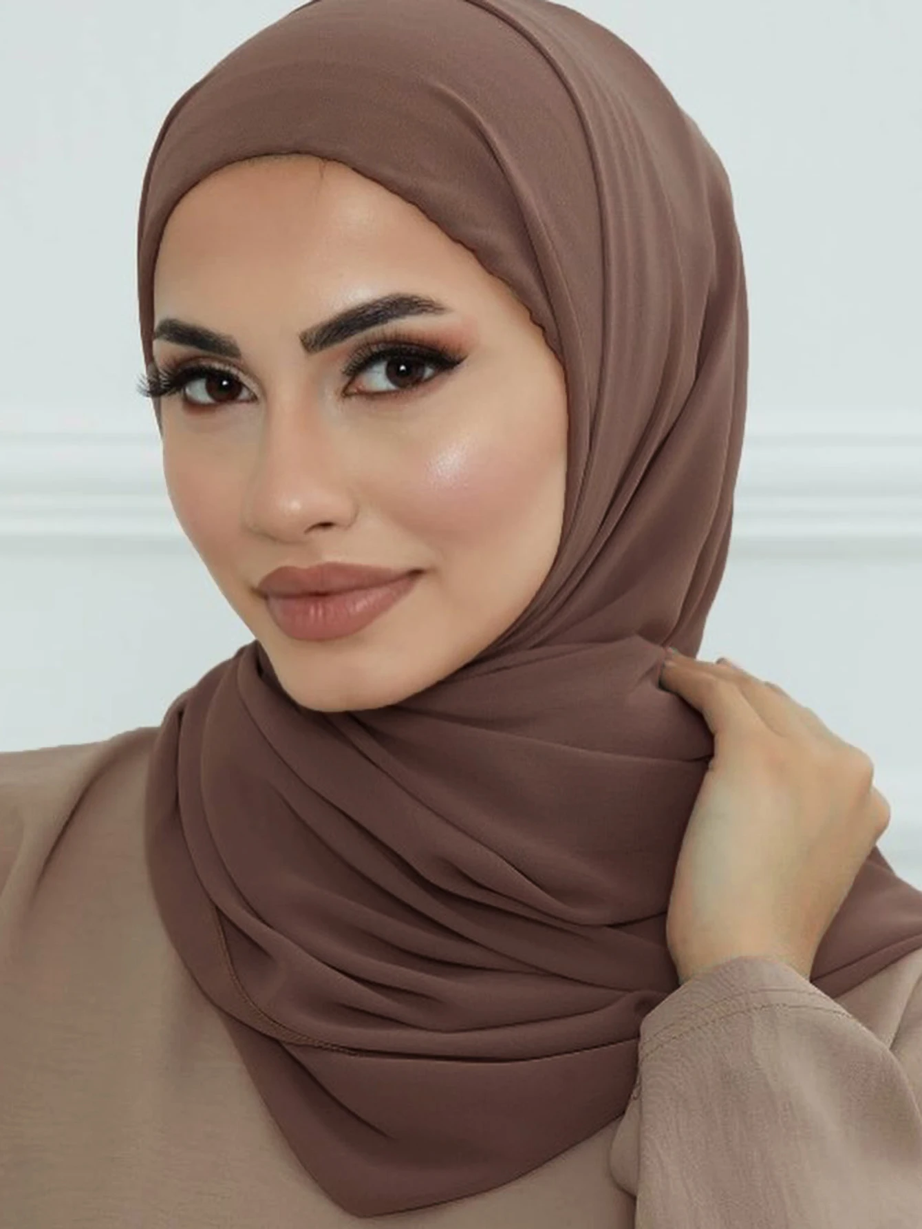 Hot Selling Instant Hijab with Underscarf Muslim Women Bonnet Chiffon Shawl Islam Inner Scarf Headwrap Turbante