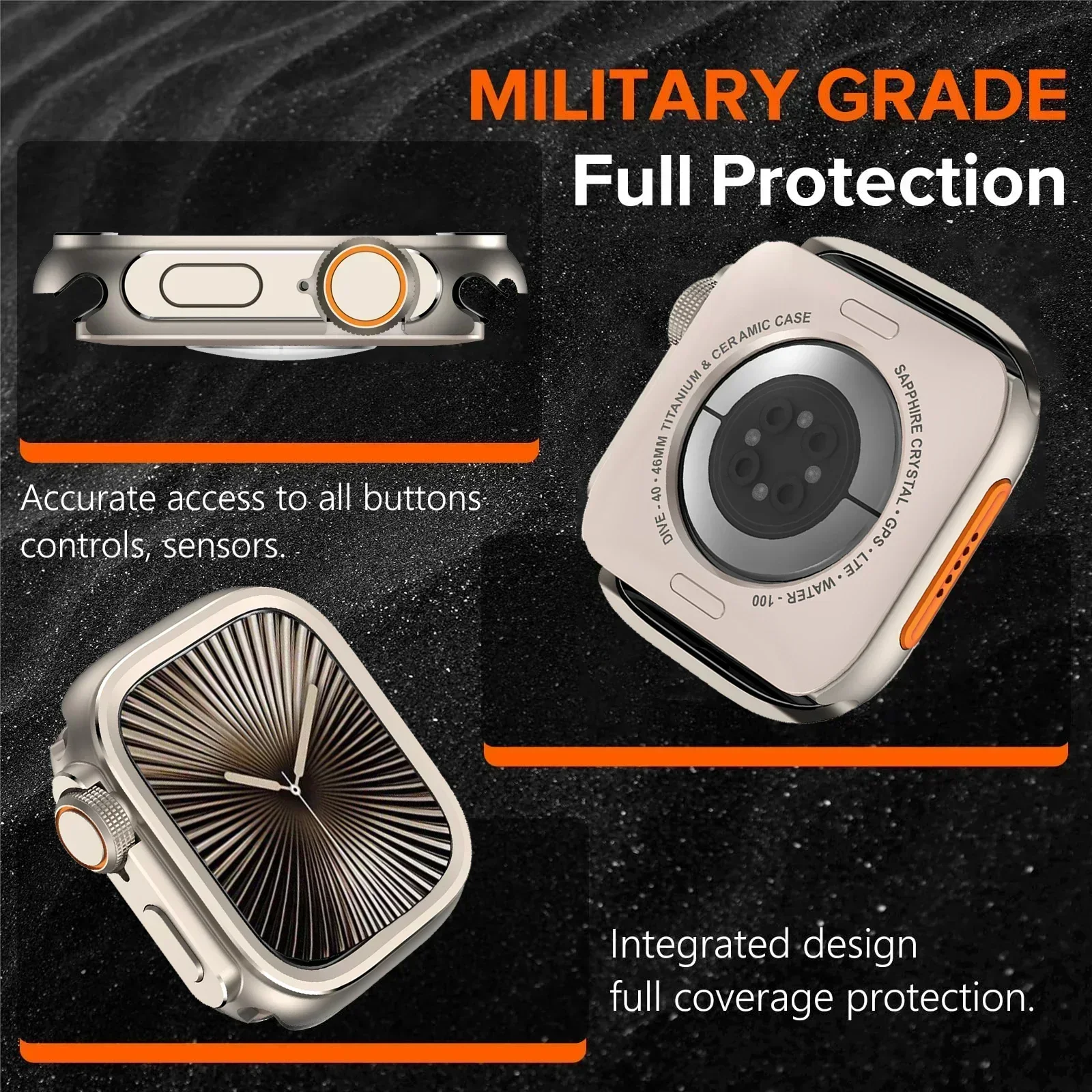 Case for Apple Watch Ultra 2 1 series 10 9 8 7 6 5 4 SE metal cover hard bumper for iWatch full protector black 46mm 44mm 45mm image 4