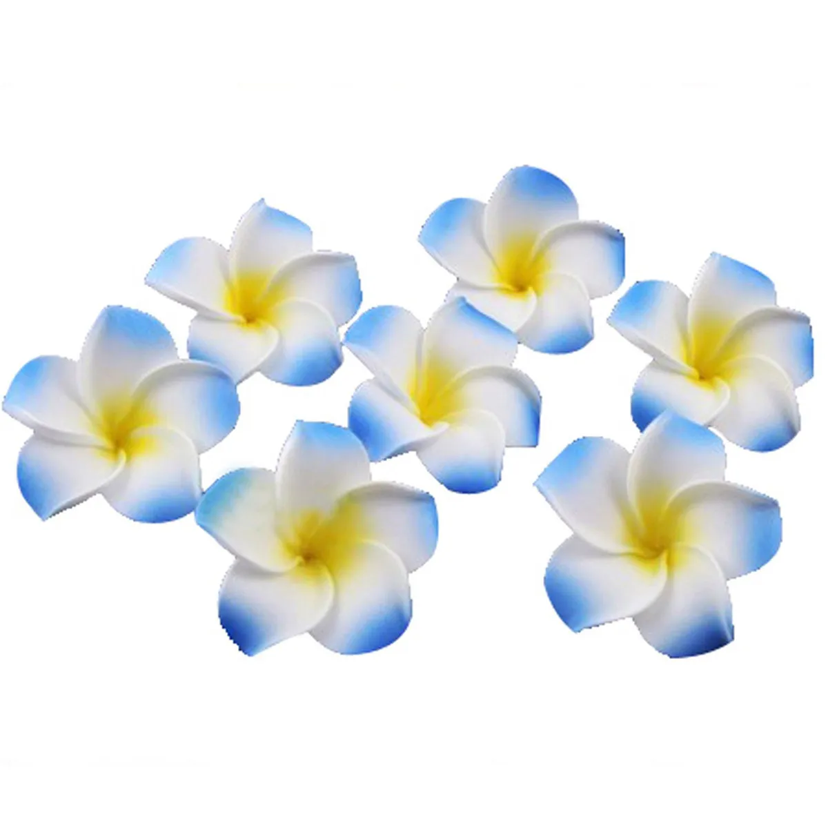 

100Pcs 6Cm Artificial Plumeria Flower Blue Wedding Foam Flower for Ceremony Decor DIY Hair Accessories Craft Supplies