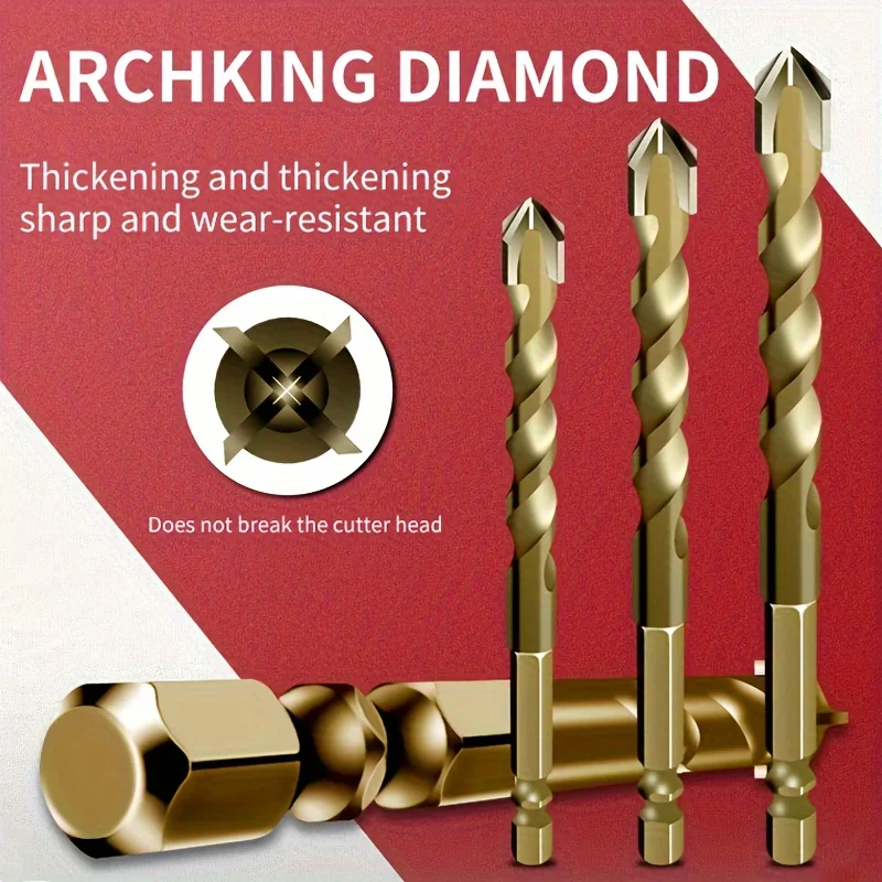 

5/4PCS Ceramic Tile Drilling Drill Bit With Hexagonal Handle For Concrete Magnetic Tiles And Glass Drilling Drill Bit Set