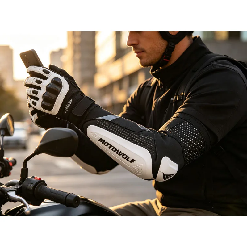 daily-city-scooter-commute-motowolf-motorcycle-elbow-pads-esa-soft-shell-breathable-sun-protection-anti-fall-arm-joint-guards