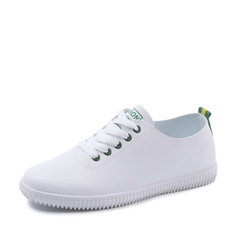 Women\'s pu Leather Sneakers Women Casual 2024 Fashionable Sports Shoes Vulcanized spring Summer Flat Shoe Ladies White Lacing 40