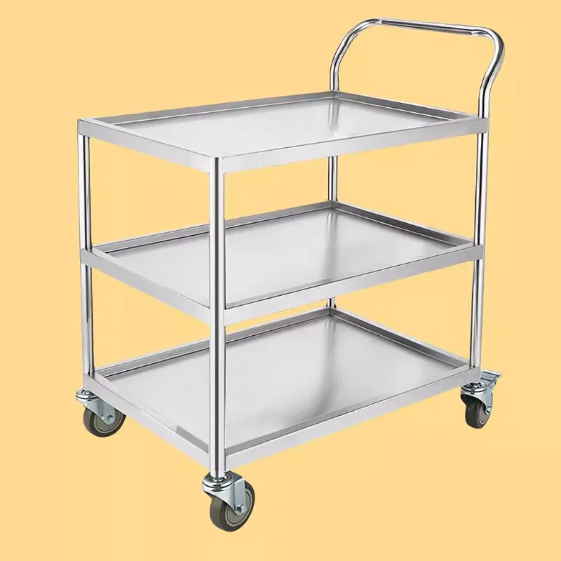 

Double-layer silent instrument trolley 304 stainless steel trolley laboratory thickened corrosion-resistant tool cart