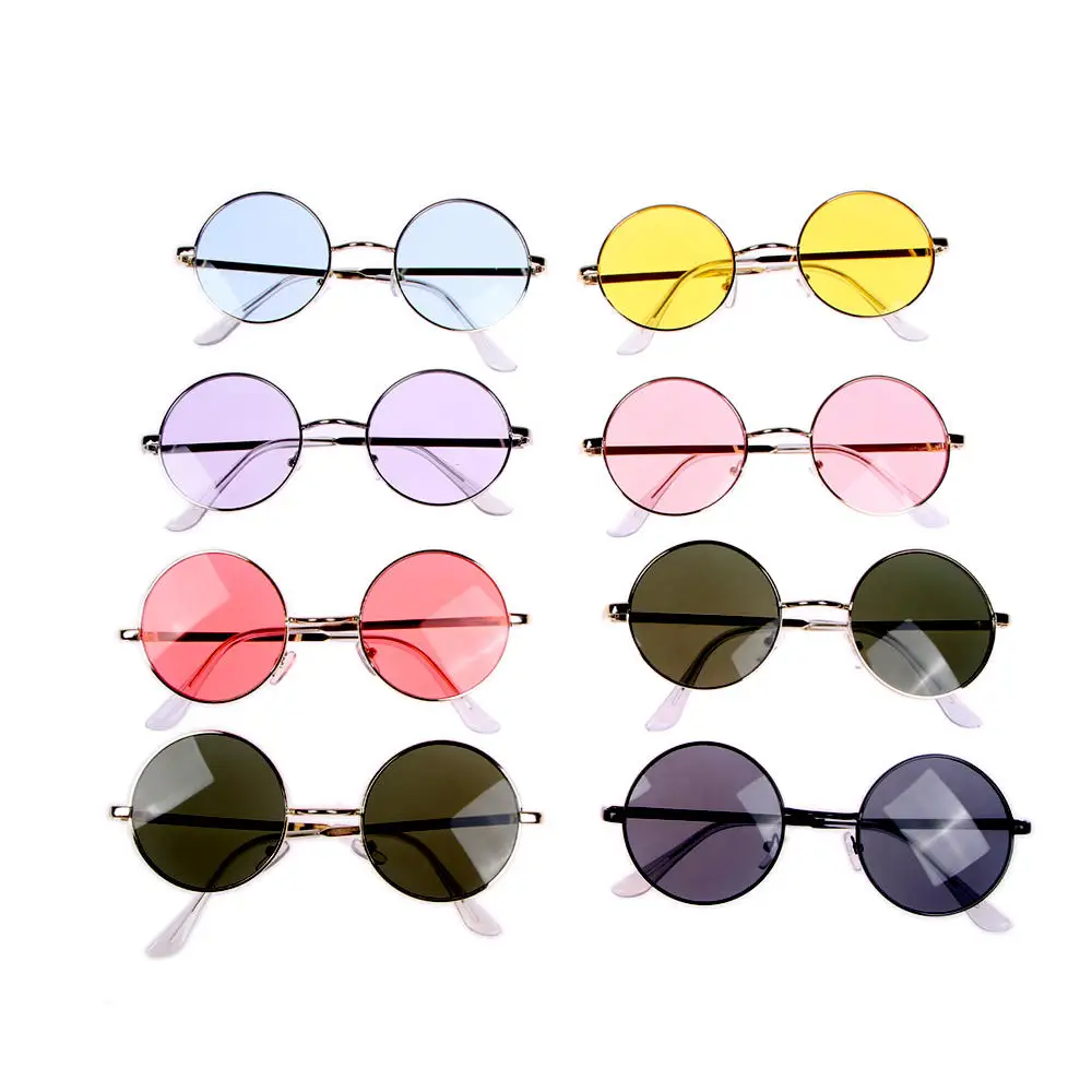 Vintage Popular Classic Metal Round Sunglasses Woman Small New Prince Retro Brand Red Orange Pink Clear Glasses Woman 2023 New