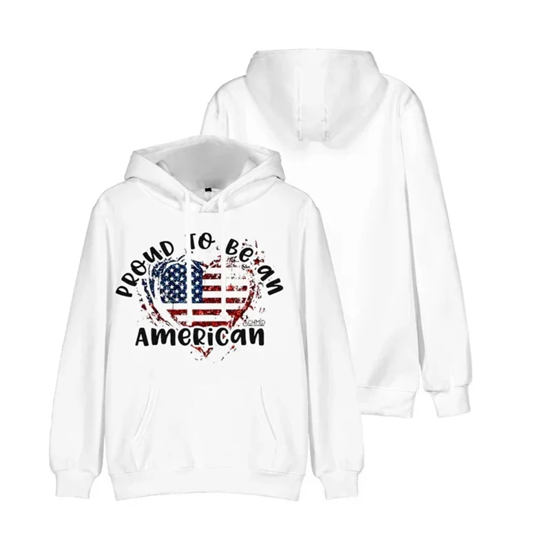 American Flag Pattern Hoodies Fashion Casual Long Sleeve National Emblem 3D Printed Hoodie Trend Streetwear Oversized Sweatshirt