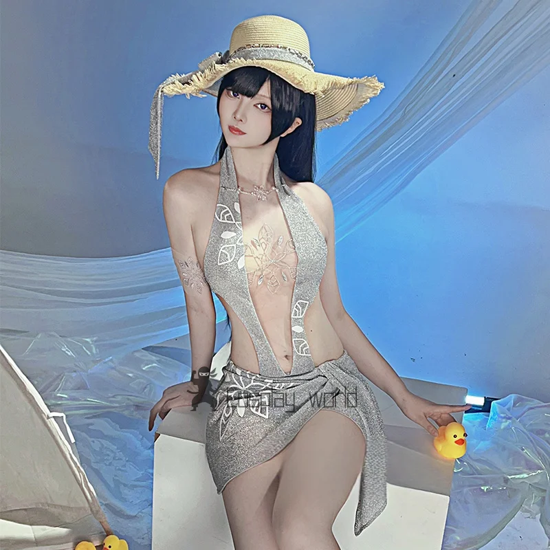 

Naraka: Bladepoint Cosplay Justina Gu Costume Sexy Swimsuit Hat Uniform Carnival Anime Halloween Party Masquerade Game Clothes