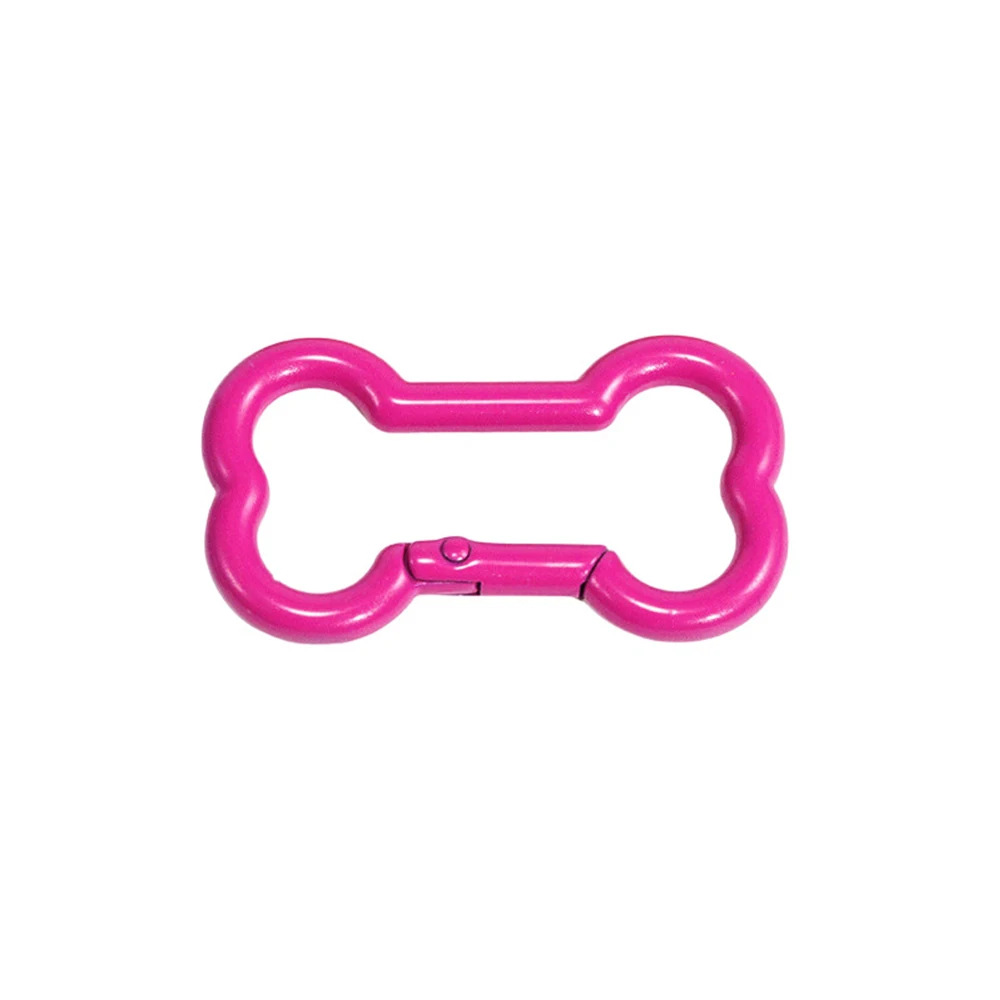Painted Colored Spring Buckle Bone Shaped Metal Keychain Hook