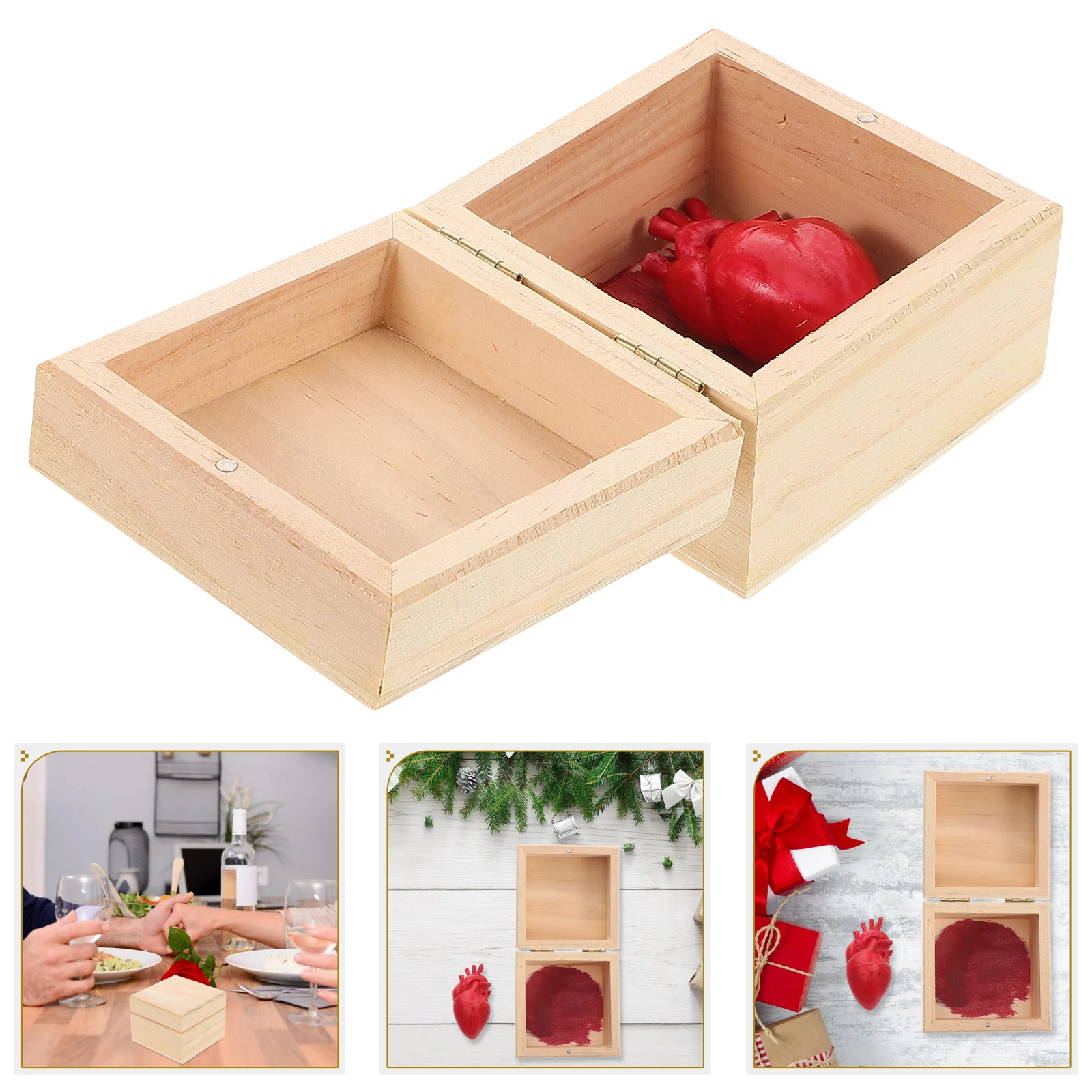 

Heart Box Decor Wooden Hand Sculpture Prank For Home Office Coffee Shop Friendly Valentine Gift Halloween Fake Organ Prop