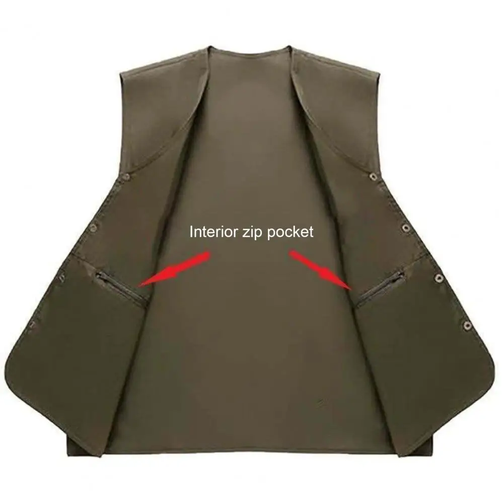 Gilet de travail à simple boutonnage pour hommes, grande taille, populaire, couleur unie, pour l'extérieur