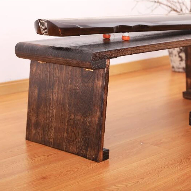 Wood Folding Floor Table With Bench Asian Chinese Antique Furniture Living Room Oriental Traditional Wooden Tea Table Foldable