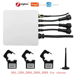 Medidor de Eletricidade WIFI Tuya-Zigbee, 3 Fase, 4 Fios, 50A, 120A, 200A, 300A, 500A, KWH, 3 Grampo Transformador de Corrente