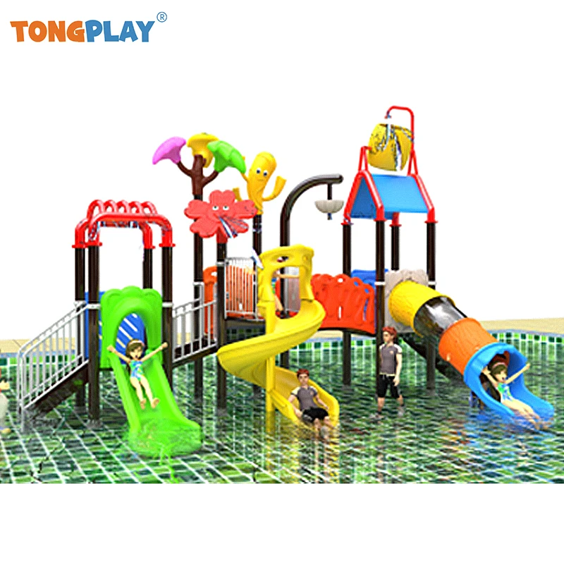 Custom Commercial Outdoor Kids Plastic Slide Amusement Park Mini Water Playground Equipment Water Park Pool Slide For Sale