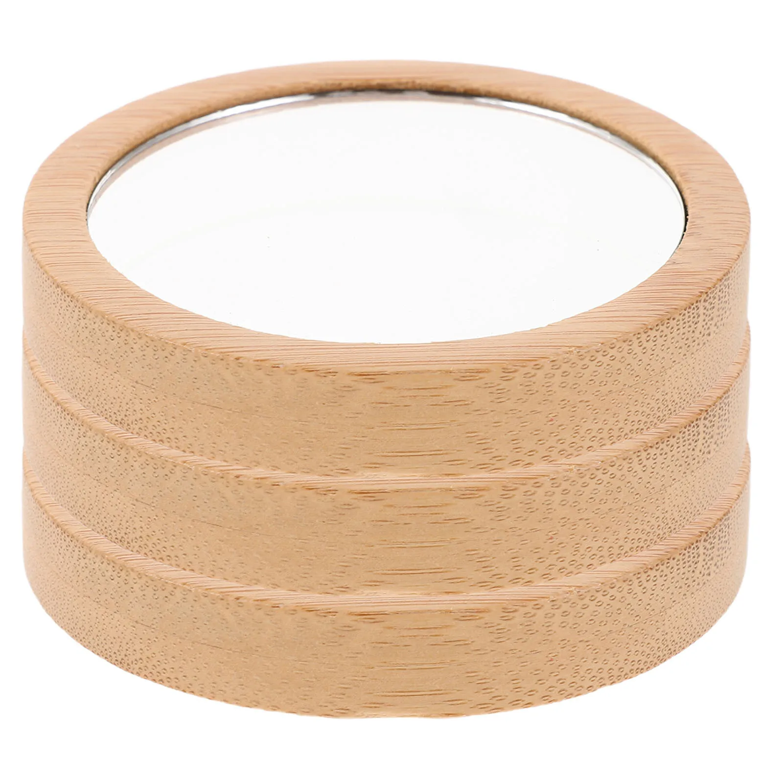 3 pçs espelhos de maquiagem portáteis do vintage de madeira pequeno espelho de bolso redondo para bolsa de viagem espelho hd compacto leve