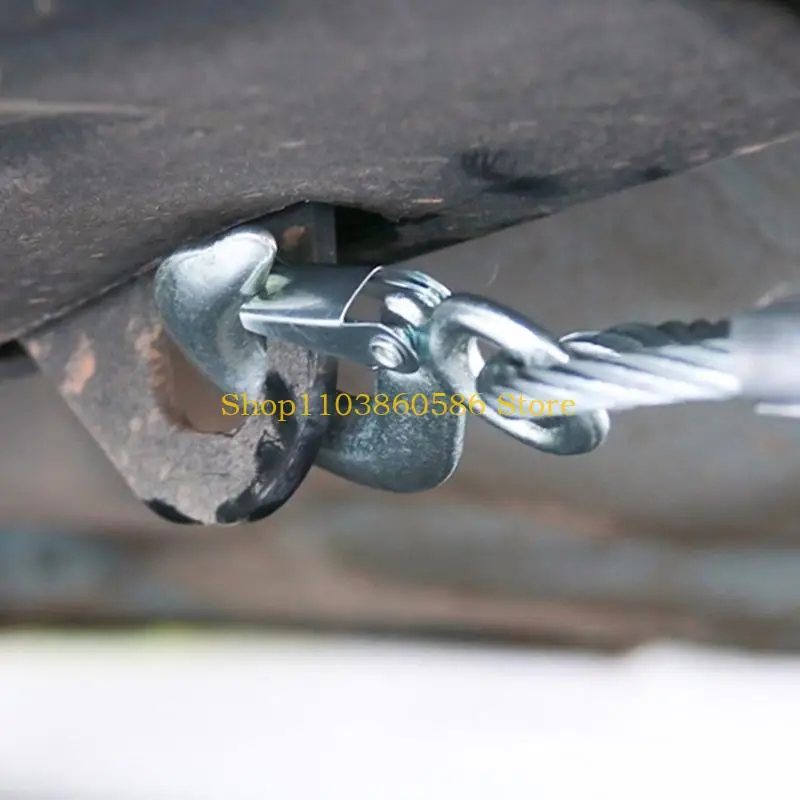 242A 4M/5M Cable Cable Winch STREP ROPE لسحب حبل السحب الثقيل للسيارة مع خطاف السلامة لاستعادة السيارة