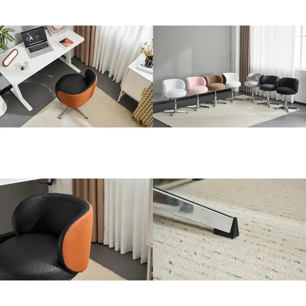 

Ergonomic Swivel Desk Chair, Comfortable Low-Back Support, Height Adjustable, PU Leather & Suede Brown, Ideal for Home Office &