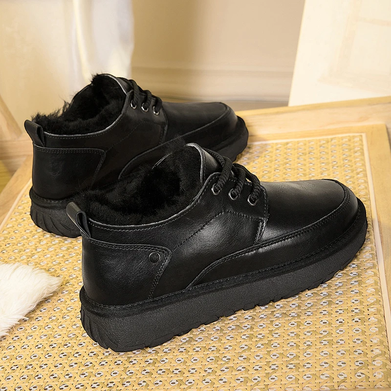 Zapatos térmicos para la nieve para hombre 2025, fáciles de quitar y antiviento, ideales para cenas de Acción de Gracias y aspecto informal elegante