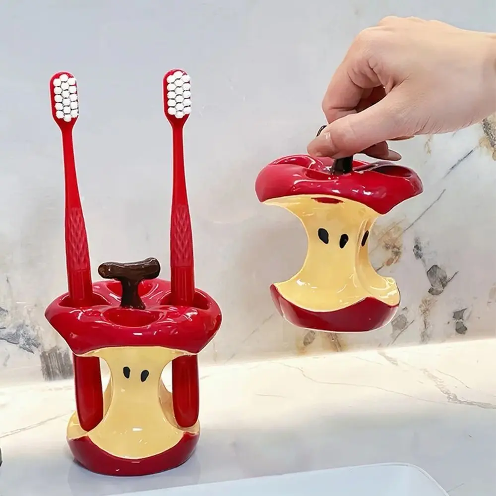 

Creative Ceramic Toothbrush Holder Non Slip Space-Saving Makeup Brush Storage Waterproof Durable Toothpaste Storage Rack
