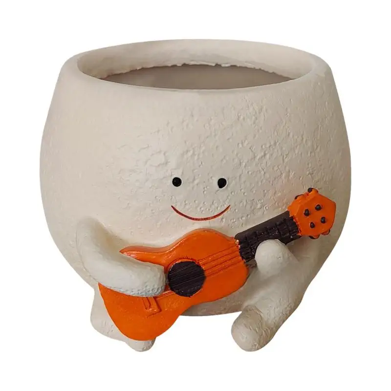 

Face Planter Pots Guitar Boy Shape Smile Face Planter Drainage Design Planter Pots With Drainage Design Flower Planter