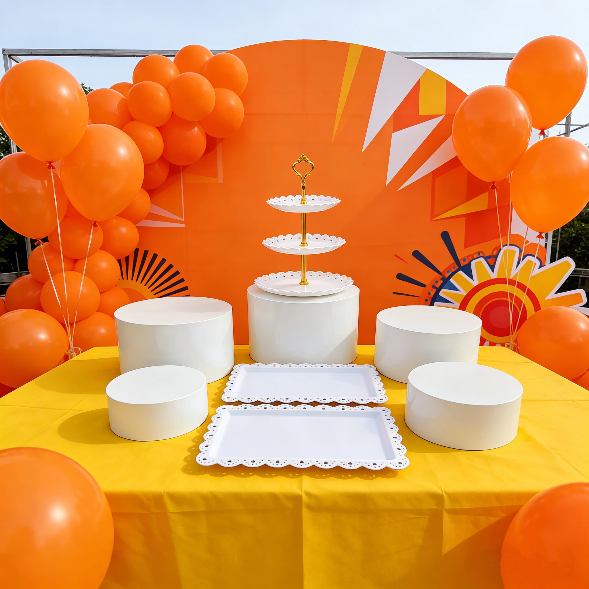 

Metal Cylinder Buffet Riser Food Stackable Display Stands for Minimalist Birthday Wedding Cupcake Dessert Table DIY Decor 8pcs