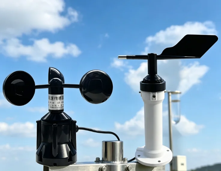 Outdoor Weather Sensor 360 Degree 3 Cups Waterproof Wind Speed Direction Transmitter for Monitoring Wind Conditions