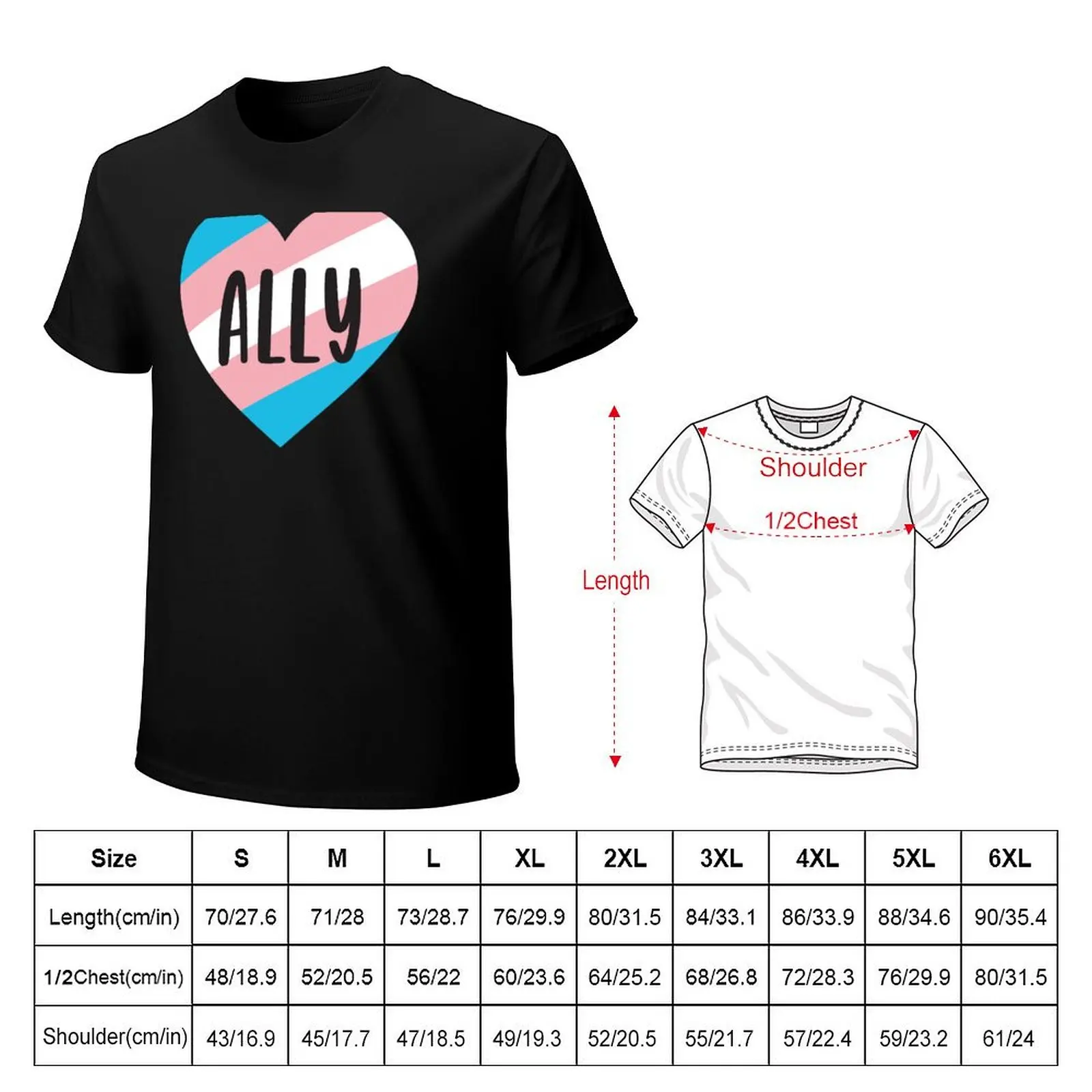 Transgender Flag Ally for Trans Pride Men Women T-Shirt Halloween Casual T-Shirt