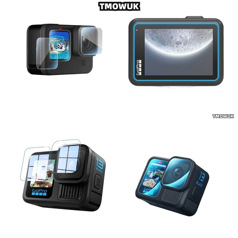 

For GoPro Hero 13 – 9H HD Tempered Glass Screen Protector With Lens Protector – Full Front Back Coverage – Anti-Scratch, Shockpr