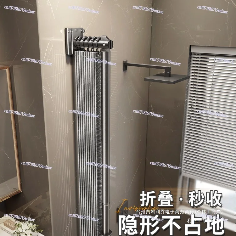 

Bathroom folding shower curtain without punching invisible waterproof and mildew-proof bathroom partition