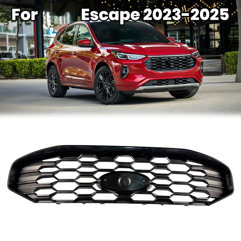 High Strength ABS Honeycomb Racing Mesh Front Bumper Center Radiator Grille Replacement Auto Parts for Escape 2023-2025