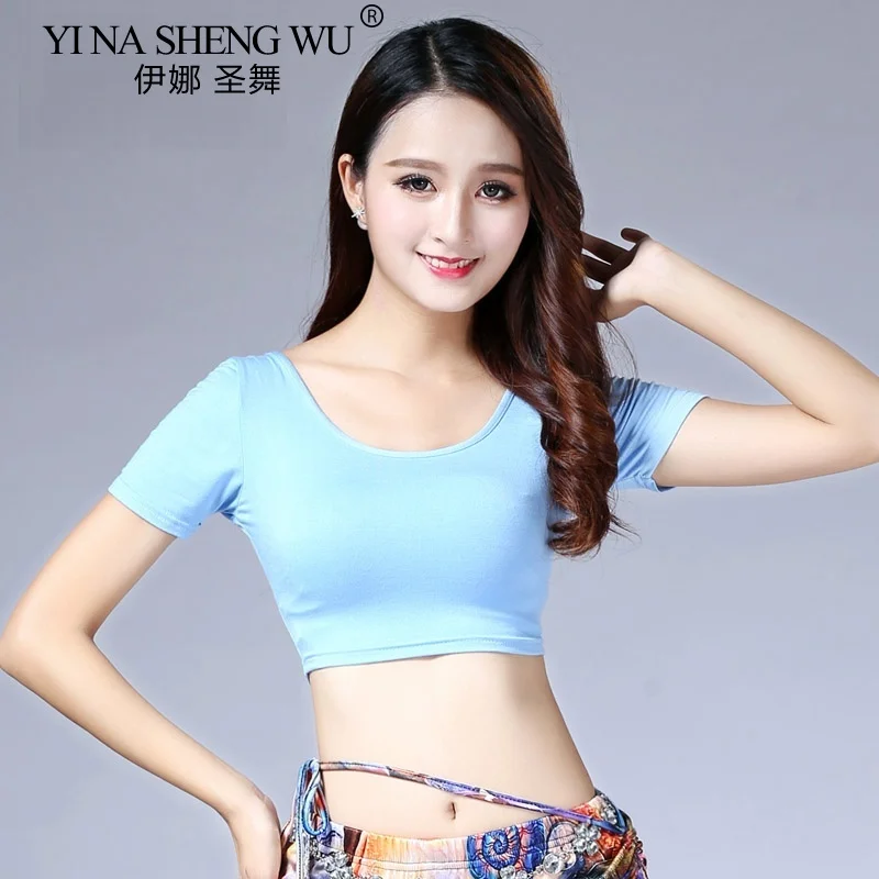 เสื้อคลุมเต้นระบำหน้าท้องสำหรับผู้หญิง แขนสั้น ผ้าโมดอล ผูกเชือก เสื้อคลุมออกกำลังกาย ผ้าคลุมไหล่แบบใหม่