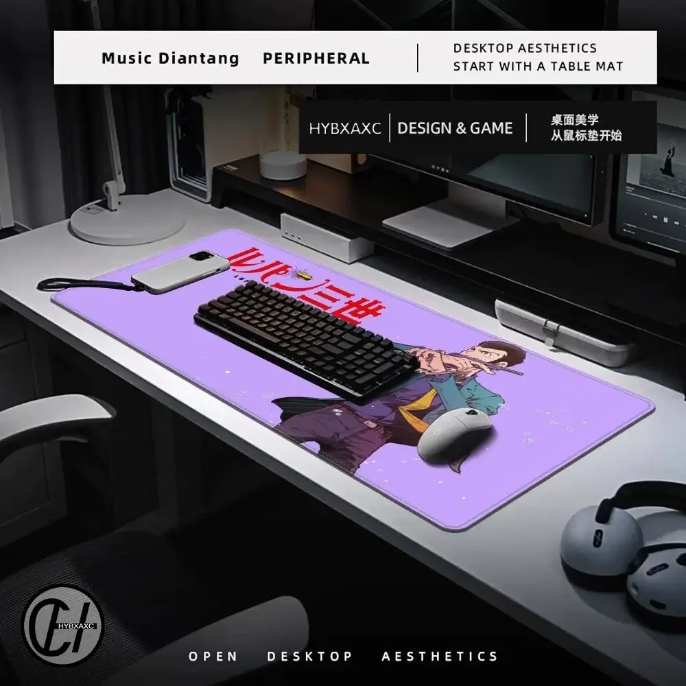 لوحة ماوس لوبين الثالثة لطيفة عالية الدقة لوحة مكتب ممتدة لوحة مفاتيح الألعاب كبيرة 100 × 50 سم XXL لوحة ماوس HYBXAXC