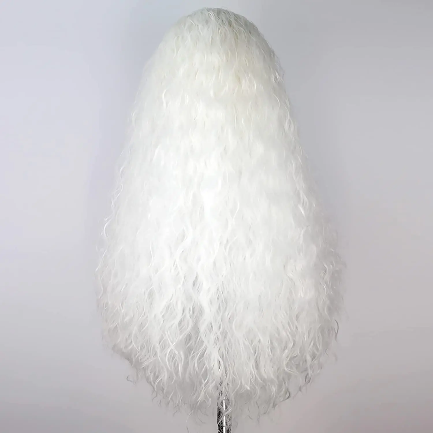 Perruque synthétique longue ondulée pour filles, cheveux blancs crépus naturels, perruque de grand-mère, Costume de Cosplay de princesse pour