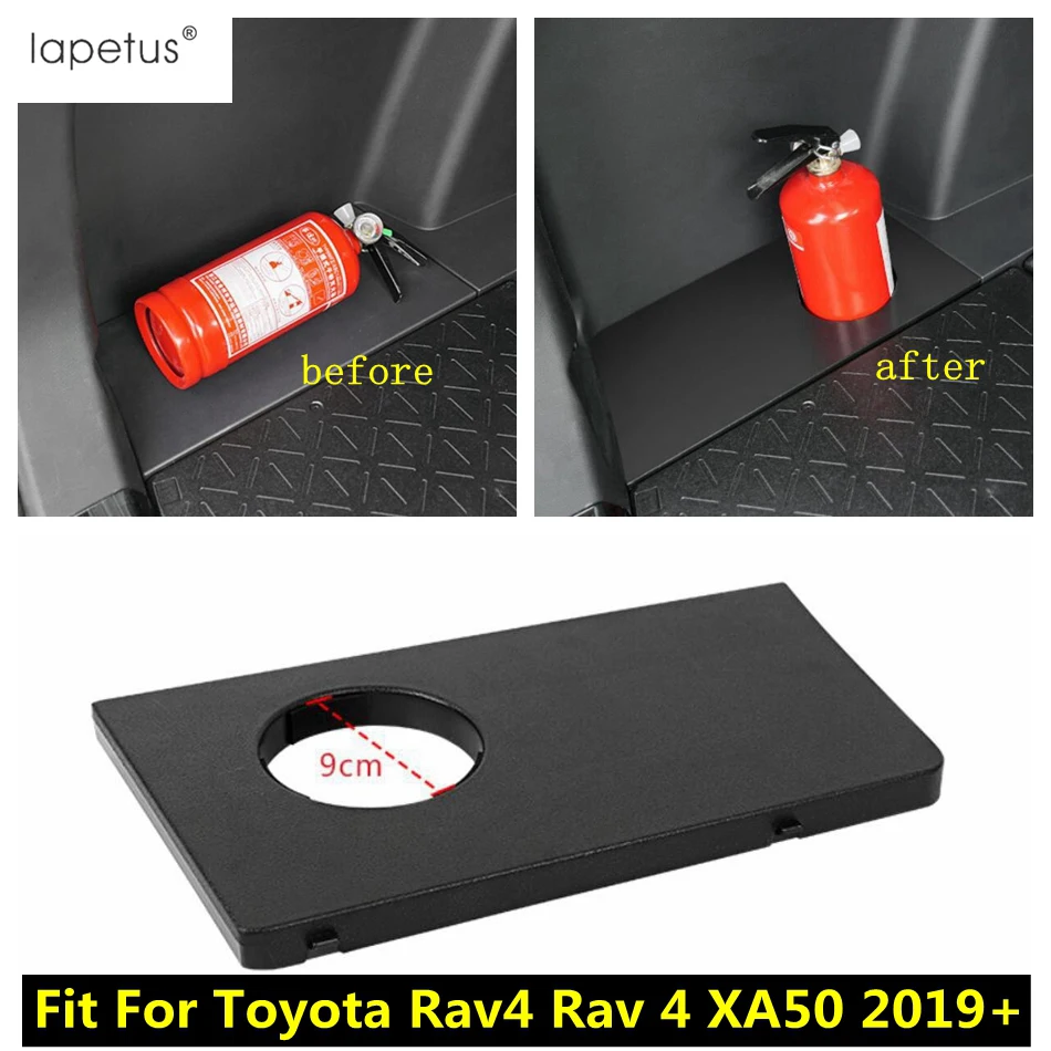 

Car Rear Trunk Fire Extinguisher Support Cup Holder Storage Panel Cover Trim Accessories For TOYOTA RAV4 RAV 4 XA50 2019 - 2024